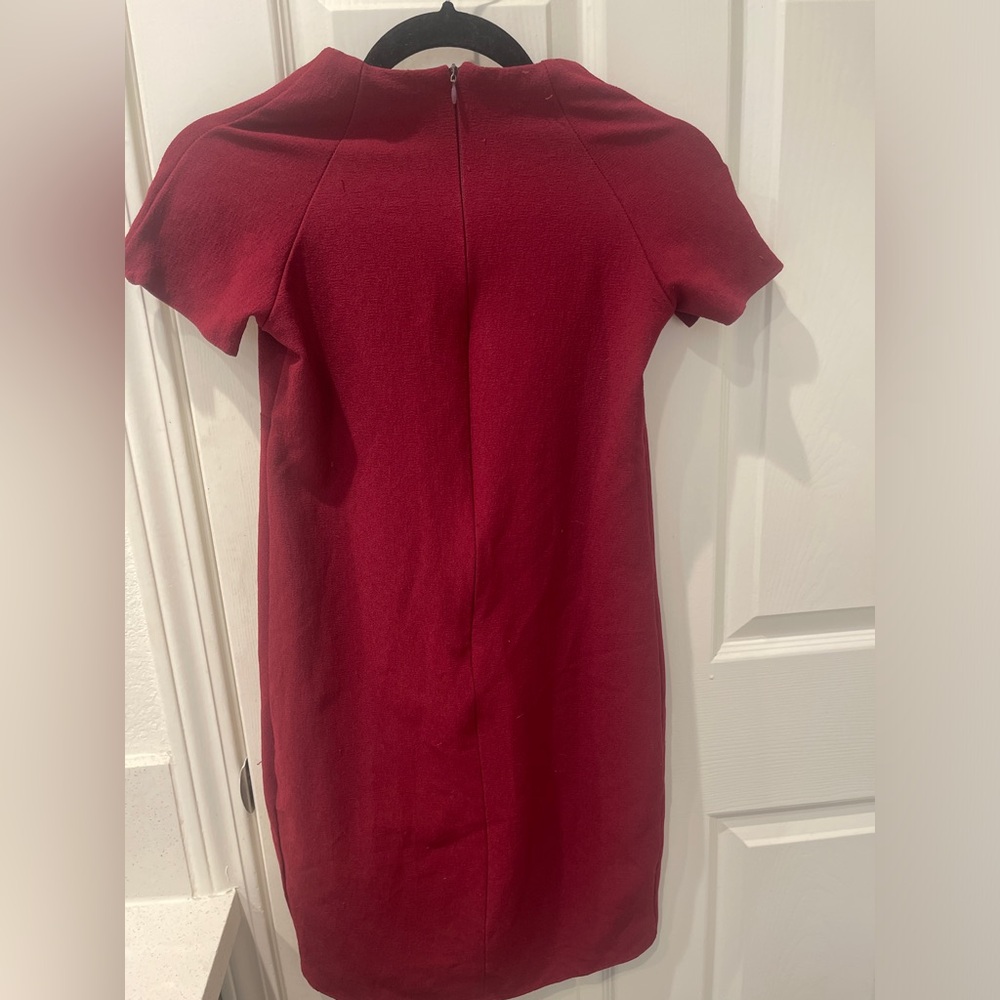Vintage Shift Burgundy Dress XXS - Picture 3 of 4